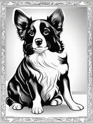 Christmas Dog Coloring Pictures  outling,coloring pages,black and whit