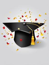 Graduation Hat clipart - graduation hat with confetti around  