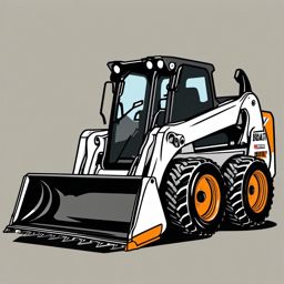 Bobcat Skid-Steer Loader clipart - A compact loader for construction., ,vector color clipart,minimal