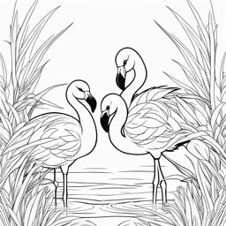 baby flamingos cute animals coloring page 