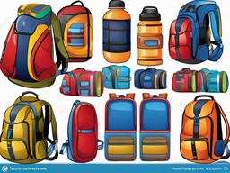 Backpack clipart - backpack with a water bottle  clipart