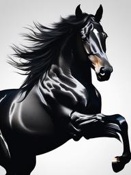 Black Horse Tattoos - Showcase the dark and powerful allure of horses with black horse tattoos, featuring designs that evoke a sense of mystery and strength.  simple tattoo,minimalist,white background