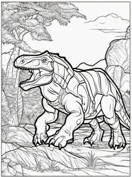 Euoplocephalus Coloring Pages - Armored Dinosaur with Club Tail  black outline printable coloring page