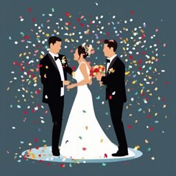 Wedding Confetti clipart - Throwing confetti at the newlyweds, ,vector color clipart,minimal