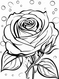 Rose Coloring Pages - Rose in the snow  simple coloring pages