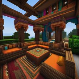 indian palace with vibrant colors and ornate designs - minecraft house ideas minecraft block style