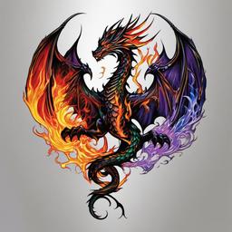 dragon fire tattoos prices  simple color tattoo,white background