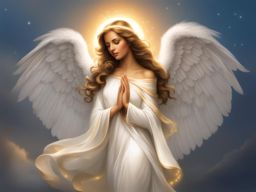 angel clipart - a serene angel with wings and a glowing halo 