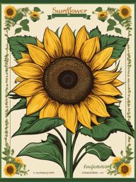 Sunflower Clipart,Decorating a garden-themed website  simple, 2d flat