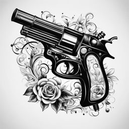 tattoo gun black and white design 