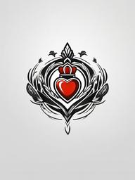 claddagh symbol tattoo  simple color tattoo,minimal,white background