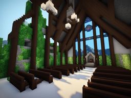 mountain chapel with stunning stained glass windows - minecraft house ideas minecraft block style