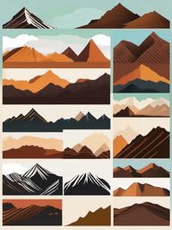 Mountain Ridges clipart - Rugged ridges along the mountain slopes, ,vector color clipart,minimal