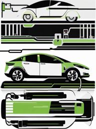 Electric Vehicle clipart - Electric vehicle charging, ,vector color clipart,minimal