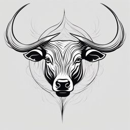 Abstract bull swirls tattoo. Spiraling energy of strength.  minimalist black white tattoo style