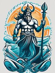 Poseidon Trident Tattoos-Bold and dynamic tattoo featuring Poseidon's trident, capturing themes of the sea and power.  simple color vector tattoo