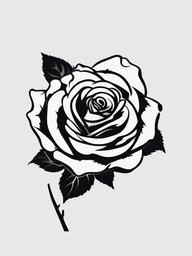 Black Small Rose Tattoo-Choice of delicacy and subtlety with a small black rose tattoo, perfect for minimalist and discreet expression.  simple vector color tattoo