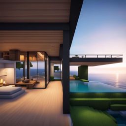 modern beach house with panoramic ocean vistas - minecraft house ideas minecraft block style