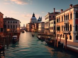 Venice Landscape - A Venice landscape with canals, gondolas, and historic architecture  8k, hyper realistic, cinematic