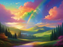 Rainbow Background Painting  