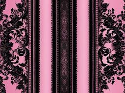 Pink Background Black-Soft pink with black lace patterns along the edges  background wallpaper