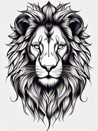 Half lion face tattoo, Creative tattoos showcasing half of a lion's face. , color tattoo designs, white clean background