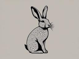 holey rabbit tattoo  minimalist color tattoo, vector