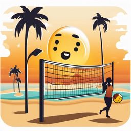 Beach Volleyball Emoji Sticker - Sporting fun in the sand, , sticker vector art, minimalist design