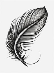 Bird Feather Tattoo - Feather combined with a bird.  simple vector tattoo,minimalist,white background