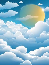 Cloud Clipart, Fluffy white clouds drifting in the sky. 