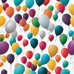 Birthday Balloons clipart - Bunch of festive birthday balloons, ,vector color clipart,minimal