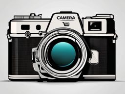 Camera Clipart - A camera capturing moments in time.  color clipart, minimalist, vector art, 