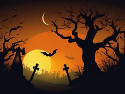 Happy Halloween clipart - eerie graveyard scene  clipart