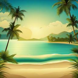 Beach Background Wallpaper - palm trees and beach background  