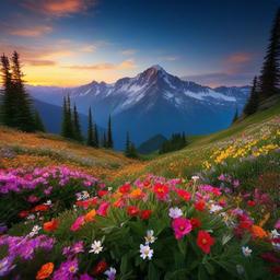 Mountain Background Wallpaper - mountain flowers wallpaper  