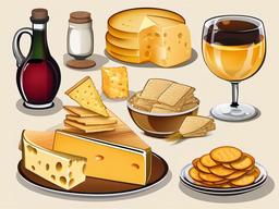 Snack clipart - cheese platter with crackers  clipart