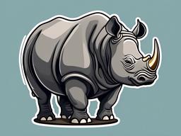 Rhinoceros cartoon - thick-skinned, horned giant  cartoon sticker style