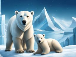 arctic expedition - illustrate an expedition to the frozen arctic, with polar bears and icy landscapes. 