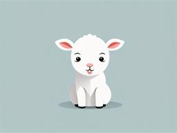 Lamb cartoon  minimal, white background