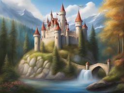 fairy tale castle - paint a fairy tale castle in a picturesque setting, straight out of a storybook. 