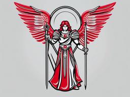 Guardian Angel Warrior Archangel Michael Tattoo - Channel strength and protection.  minimalist color tattoo, vector