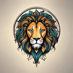 tattoo design zodiac sign leo  simple vector color tattoo