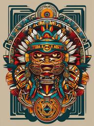 Huitzilopochtli Tattoo-Bold and dynamic tattoo featuring Huitzilopochtli, the Aztec god of war and the sun.  simple color vector tattoo