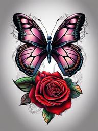 tattoo butterfly rose  
