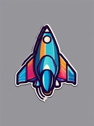 Rocket Ship Sticker - Galactic speed, ,vector color sticker art,minimal