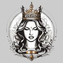Chess Queen Tattoo - Embrace the queen's grace and strength.  minimalist color tattoo, vector