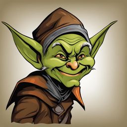 goblin clipart - a mischievous goblin with pointy ears. 