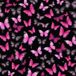 Butterfly Background Wallpaper - black background with pink butterflies  