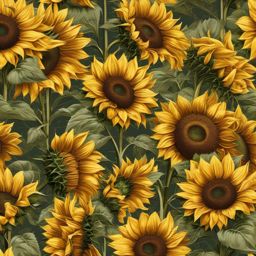 Sunflower Background - Sunflower Fields in Tuscany  wallpaper style, intricate details, patterns, splash art, light colors