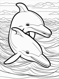 dolphin calves cute animals coloring page 